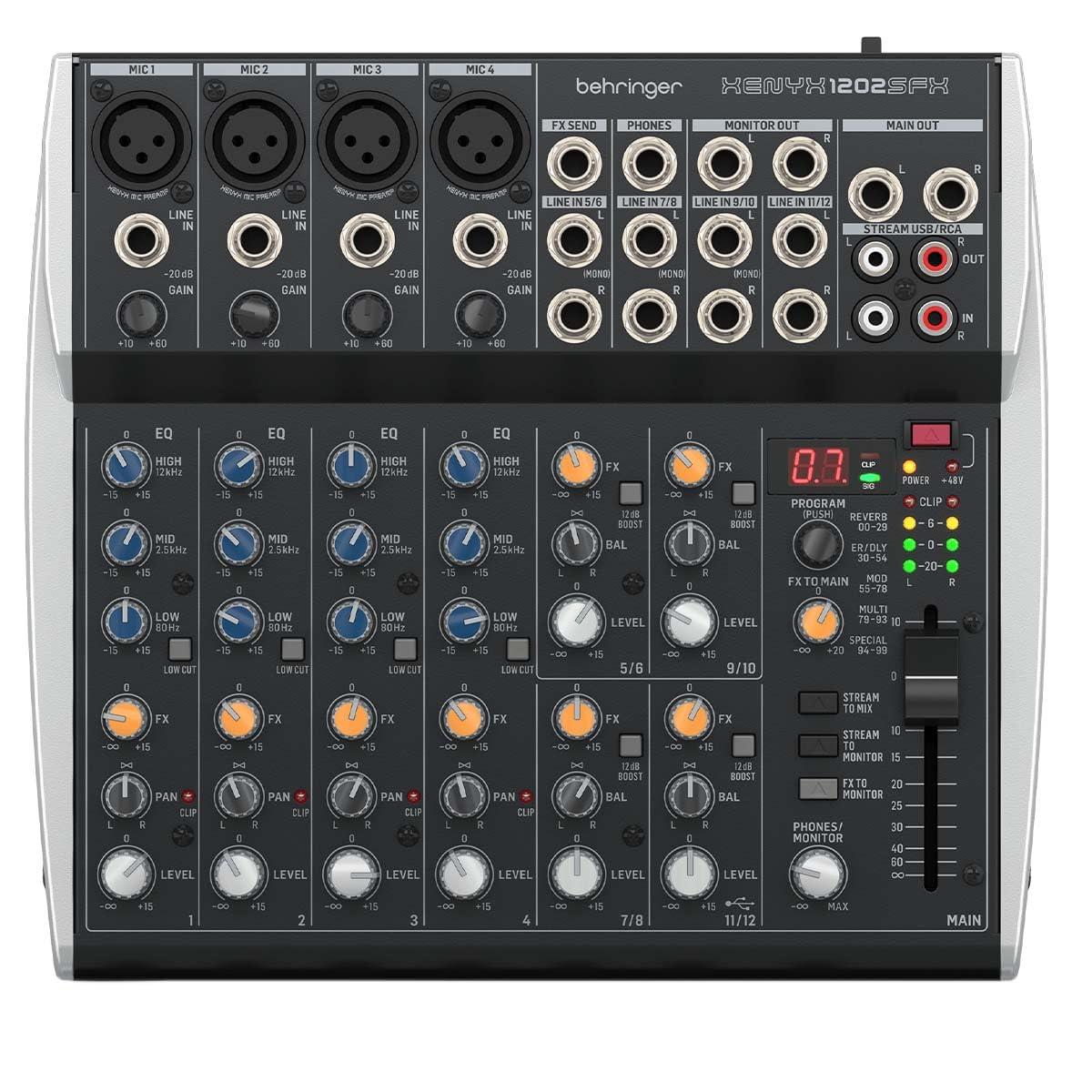 ベリンガー Behringer アナログミキサー 12インプット 22階建てバスミキサー USBストリーミングオーディオインターフェイス/KLARK TEKNIK製内蔵FX発動機積み上げる XENYX 1202SFX
