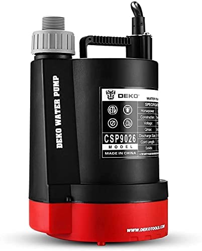 DEKO プラスチック 水中ポンプ 底部入水式 循環ポンプ 最大吐出量9275L/H 最大揚程8.5M 強力 汚水 清水両用 50/60Hz共用 電動 水耕栽培 水槽ウォーターポンプ 水族館給水 排水ポンプ…