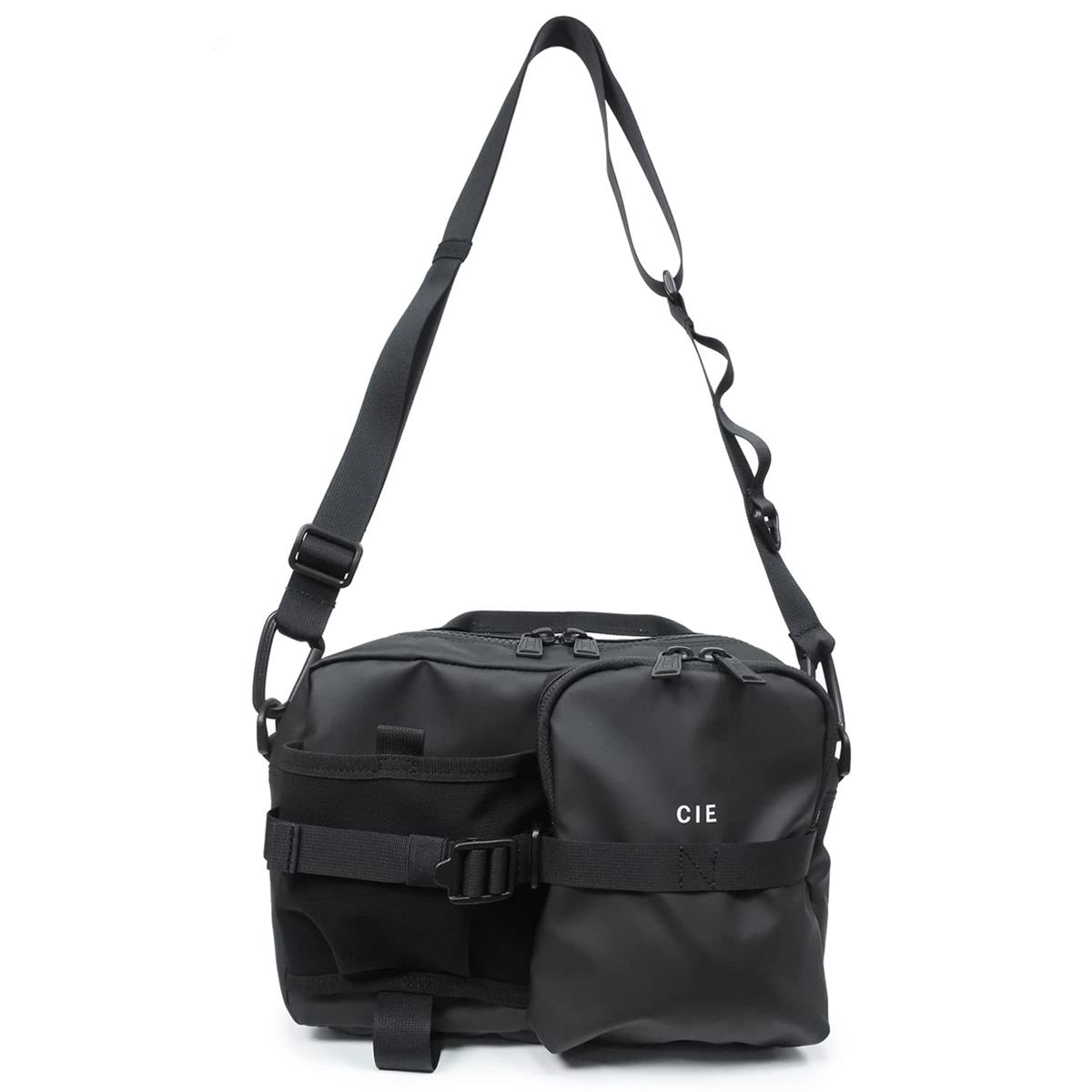 CIE シー GRID-3 BOTTLE SHOULDER BAG BLACK 軽量 防水素材 日本製 ショルダーバッグ CORDURA コーデュラ メンズ レディース|SKSHOP