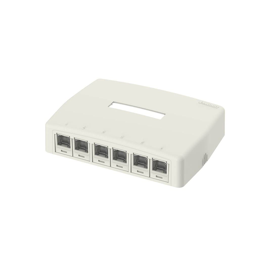 パンドウイット Cat6ローゼットボックスキット シャッター付き 6個口白 JOQ6H600