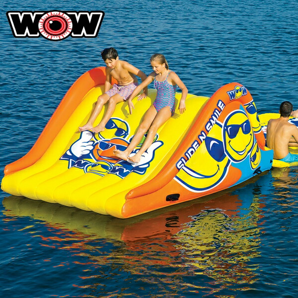【楽天市場】WOW(ワオ) スライド＆スマイル インフレータブルスライダー 水遊びアイテム：ガムシャラナスポーツ