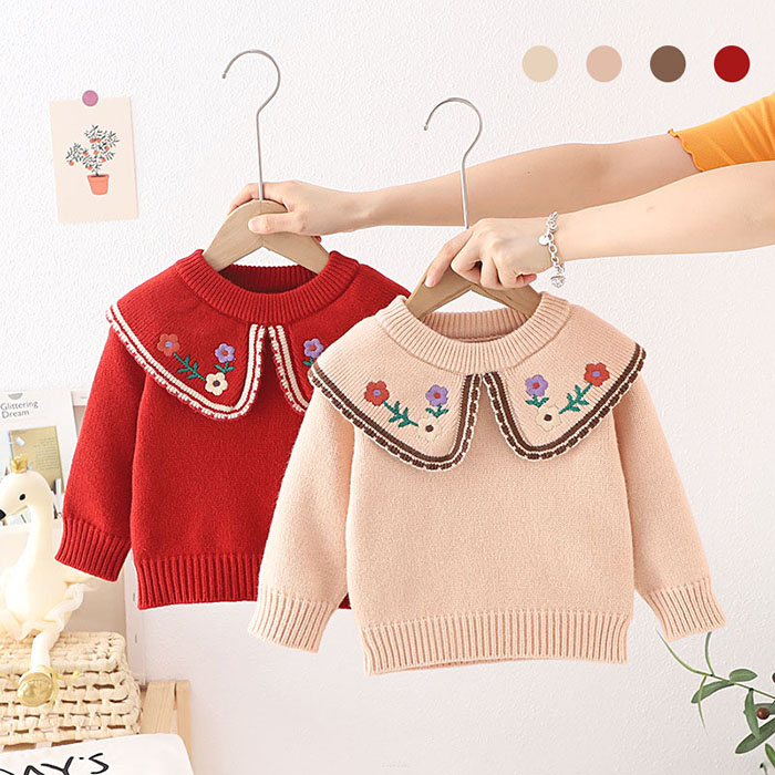 【SALE10%OFF&5倍ポイント】子供服 ニット セーター 女の子 ナチュラルトップス 80 90 100 110 120 長袖 可愛い 子ども服 春服 秋服 冬服 シンプル オシャレ カジュアル 暖かい
