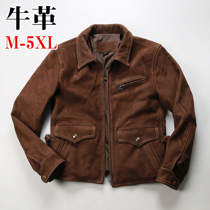 【SALE10%OFF&5倍ポイント】レザージャケット ライダースジャケット 牛革 バイクジャケット 本革 革ジャン メンズファッション M～5XL スエードレザージャケット コーヒー カウレザー 本革 革ジャケット レザーコート メンズ 父の日 高品質 防風 防 プレゼント ギフト 彼氏