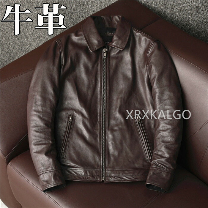 レザージャケット ライダースジャケット 牛革 バイクジャケット 折り襟 本革 革ジャン メンズファッション S~5XL 本革ジャケット ブラウン ブラック カウレザー 父の日 アウター ライダース ライダースジャケット バイク 防風 防寒 レザー お洒落 メンズ 大きいサイズ|つげ村shop
