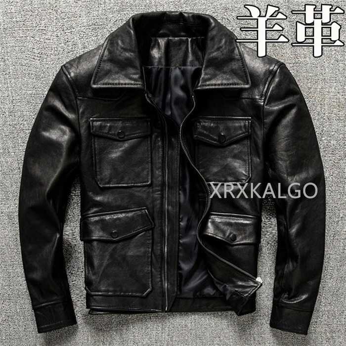 【SALE★20％OFF】なめし革上衣 メンズ ライダースジャケット パステル色の羊革  折り襟  自動自転車上衣 本革 革ジャン 子ヒツジなめし革 S～5XL 本革上衣 差し上げ物 差し上げ物 父の日  アウター ライダースジャケット 自動自転車 防風 防寒 なめし革 着飾る 馬鹿でかい大きさ