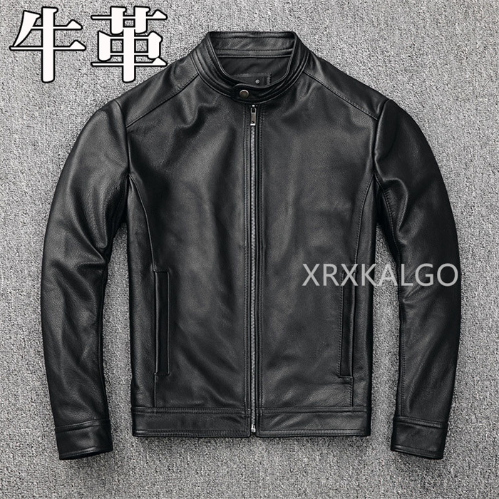 【SALE10%OFF】なめし革上衣 ライダースジャケット 牛皮 自動二輪車上衣 立ち襟  本革 革ジャン メンズ流行り物 S～4XL 本革上衣 薄墨色 カウなめし革 父の日  アウター ライダース ライダースジャケット 自動二輪車 防風 防寒 なめし革 着飾る メンズ 途轍も無い大きさ