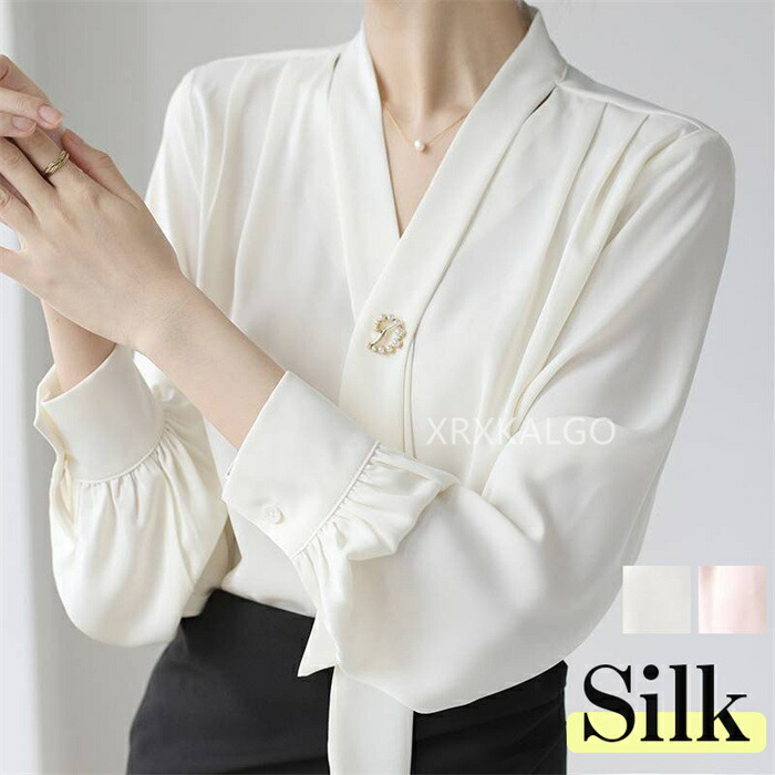 【SALE10%OFF&5倍ポイント】シルクシャツ ブラウス シルク100% シルクシャツ オシャレ レディースシャツ スタンドカラーシャツ シワになりにくい 滑らか カジュアル 夏 トップス インナー 大人 通勤 OL フォーマル 入園式 入学式 母の日 30代 40代 50代 プレゼント ギフト