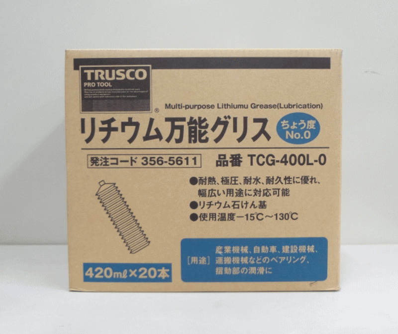 メーカー在庫あり】 TCG-400L-1 トラスコ中山(株) TRUSCO リチウム万能グリス ＃1 420ml 20本入 20本入り HD 
