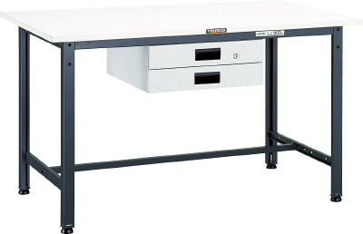 [軽量作業台（ＡＥ型３００ｋｇタイプ）]【送料無料】ＴＲＵＳＣＯ ＡＥ型作業台 ９００Ｘ６００ＸＨ７４０ 薄型２段引出付 グリーン色 AE-0960UDK2W 1台【代引不可】【北海道・沖縄送別】【smtb-KD】【法人様方のみのお取扱いとなります】