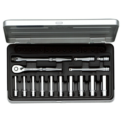 [ソケットレンチセット]【送料無料】京都機械工具（株） ＫＴＣ ６．３ｓｑ．ディープソケットレンチセット［１５点］ TB2L10 1S【383-9249】【北海道・沖縄送料別途】【smtb-KD】