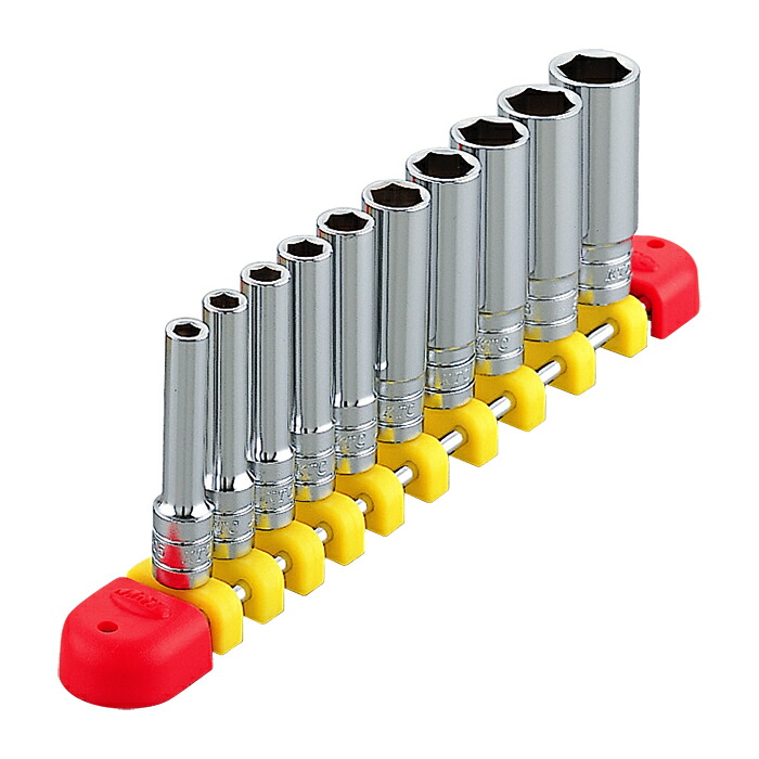[ソケット書き割り]【貨物輸送無料】京都機械工具（株） ＫＴＣ ６．３ｓｑ．ディープソケットセット［１０コ組]【貨物輸送無料】 肺結核2L10E 1S【383-9257】【北海道・沖縄貨物輸送別途】【smtb-KD】