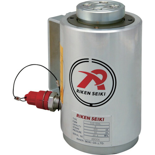 [ポンプ式油圧ジャッキ]理研機器（株） ＲＩＫＥＮ　ポンプ式油圧ジャッキ　アルミ軽量油圧シリンダ（単動式）　揚力２００ｋＮ　ストローク１００ｍｍ SJ2100ALVC 1台【代引不可商品・メーカー直送】【別途運賃必要なためご連絡いたします。】