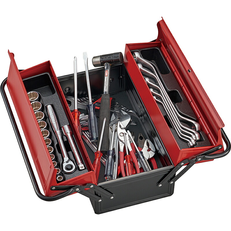 [整備用工具セット]【送料無料】ＴＯＮＥ（株） ＴＯＮＥ 整備用工具セット ツールセット（メンテナンス用） 奥行２２０×高さ２２０ｍｍ セット内容４６点 700S 1S【119-9994】【北海道・沖縄送料別途】【smtb-KD】