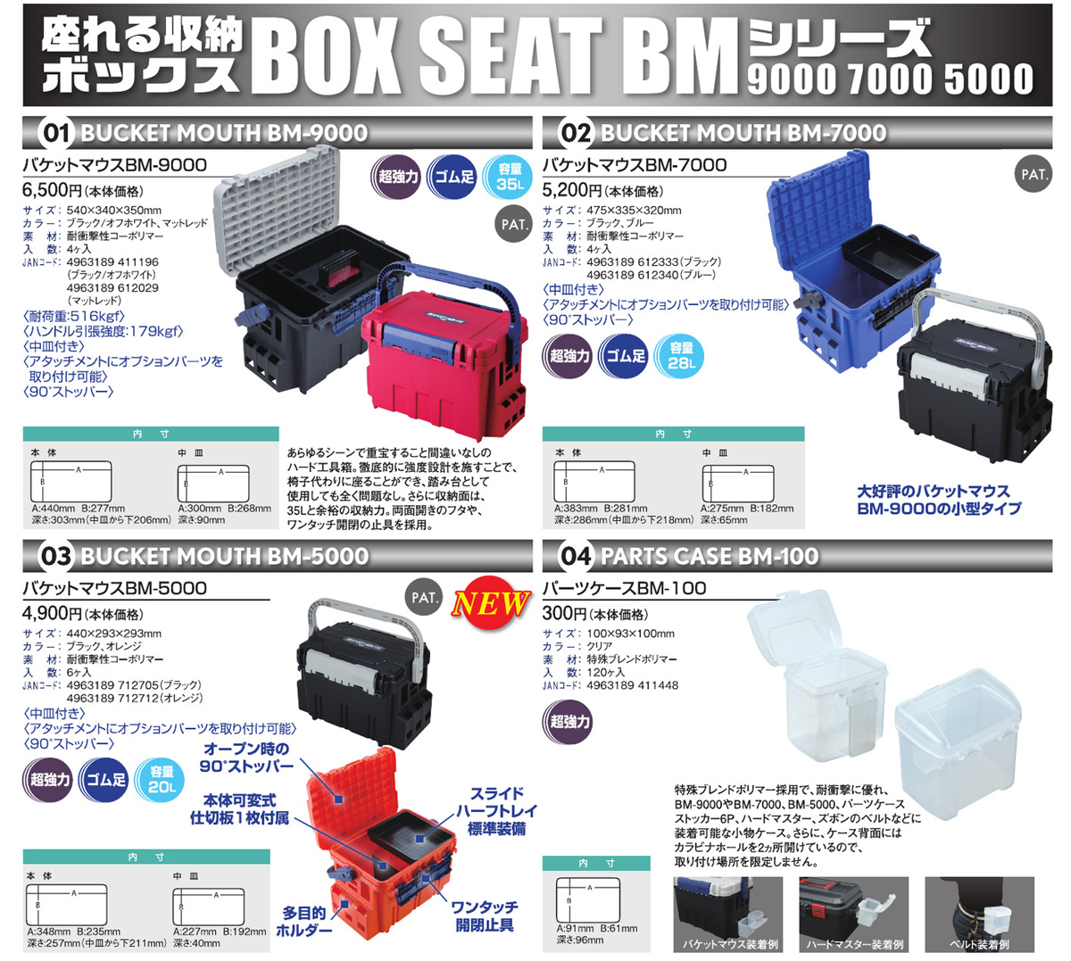 楽天市場 樹脂製工具箱 明邦化学工業 株 メイホー バケットマウスｂｍ ７０００ ブラック Bm 7000 Bk 1個 794 4519 ものづくりのがんばり屋