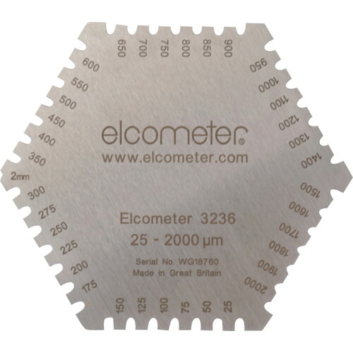[膜厚計]Ｅｌｃｏｍｅｔｅｒ（株） ｅｌｃｏｍｅｔｅｒ 六角形ウェットフィルム膜厚計 K0003236M202 1枚｜ものづくりのがんばり屋