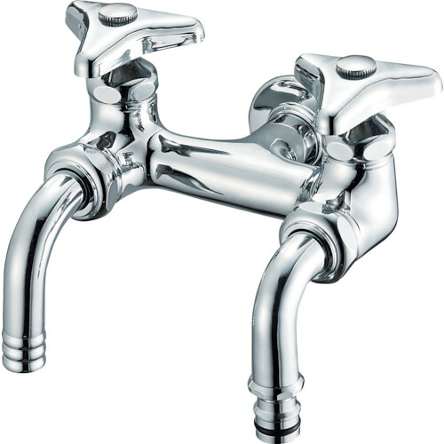 [単水栓]ＳＡＮＥＩ（株） ＳＡＮＥＩ 散水用二口老人ホーム水栓 呼び１３ 冷ややかさ地用 ＰＪ１／２ F136K-13 1個【383-3579】