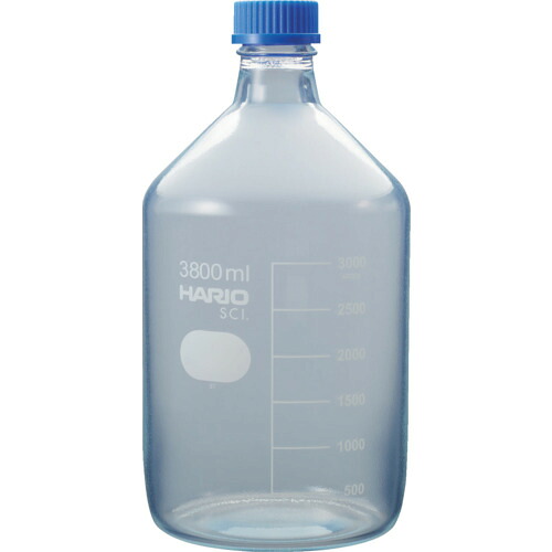 [フラスコ]ハリオサイエンス（株） ＨＡＲＩＯ　コーティングねじ口瓶　３，８００ｍＬ NBOC-3.8L-SCI 1個【601-2877】