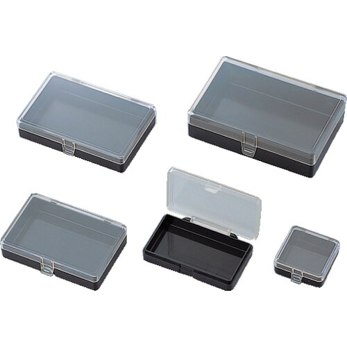 [パーツケース]アズワン（株） ＡＳ　ヒンジ付角型ケース（導電＋帯電防止）４Ｎ　（３０個入） 1-9408-24 1箱【828-6597】
