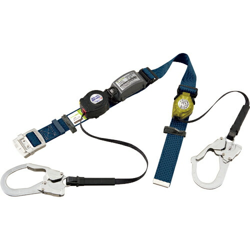 [胴ベルト型墜落制止用器具（巻取タイプ）]サンコー（株） タイタン ＳＬＮ５０５＋ＲＩＣＯＲＯ－Ｎ補助ロープ ロック装置付巻取器式胴ベルト ネイビー SLN505-RW-NB 1本【255-0895】