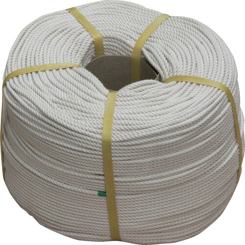 [ロープ（綿）]高木綱業（株） 高木 綿ロープ４ｍｍ×２００ｍ 36-5412 1巻【360-1453】