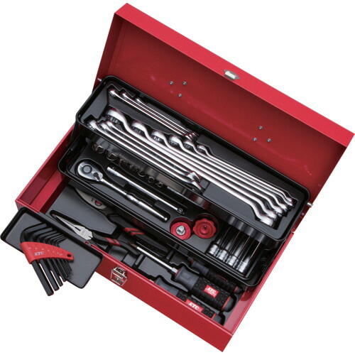 ★[整備用工具セット]京都機械工具（株） ＫＴＣ 工具セット（片開きメタルケースタイプ）［４３点］ SK3435S 1Ｓ【682-4136】【代引不可商品】