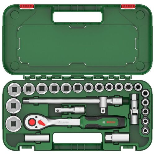 [ソケットレンチセット]ボッシュ（株） ボッシュ ラチェットセット １／２インチ２５ピース 1600A02Z9F 1Ｓ【689-3552】｜ものづくりのがんばり屋