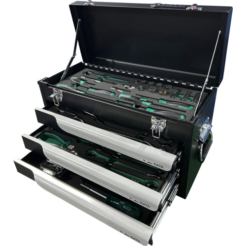 [整備用工具セット]ＳＡＴＡ社 ＳＡＴＡ 工具セット（チェストタイプ）差込角９．５ｍｍ（８２点） 109562 1Ｓ【699-9646】