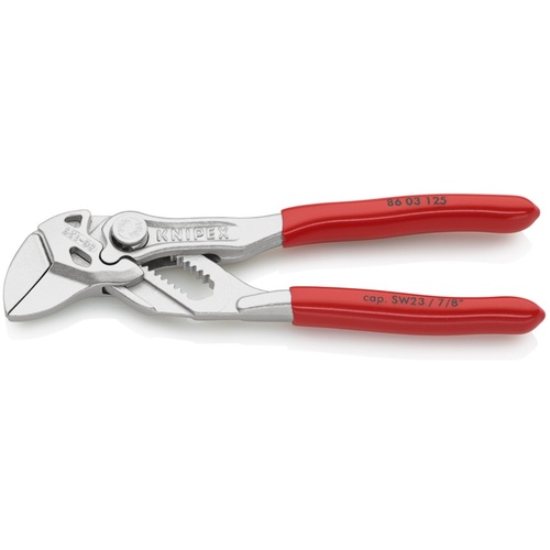 ■[ウォーターポンププライヤー]ＫＮＩＰＥＸ社 ＫＮＩＰＥＸ 【ブリスターパック遣りくち】ペンチ鍵 Crメッキ完成 ソフトプラスチックハンドル １２５粍 8603125SB 1丁【700-2085】【代引不可商いもの】【電子メイル便1個まで客体商いもの】