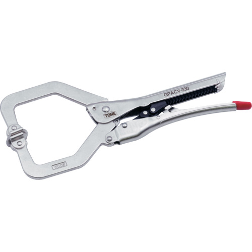 [グリッププライヤー]ＴＯＮＥ（株） ＴＯＮＥ オートグリッププライヤ Ｃ型スイベル 最大口開き８６ＭＭ GPACV-330 1個【712-7982】