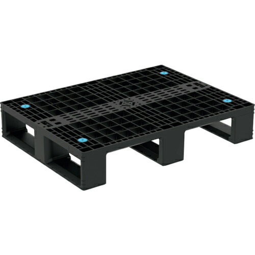 ★[脂調色板（片面四方差し）]三甲（株） サンコー リサイクルプラスチックパレット ８０４９５９ Ｄ４－６０８ 黒いこと 1枚【379-1435】【代引不可商いもの】