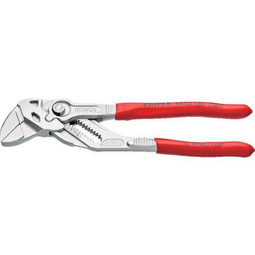■[ウォーターポンププライヤー]ＫＮＩＰＥＸ社 ＫＮＩＰＥＸ プライヤーレンチ ソフトプラスチックハンドル クロムメッキ １８０ｍｍ 8603-180 1丁【446-9241】【代引不可商品】【メール便1個まで対象商品】