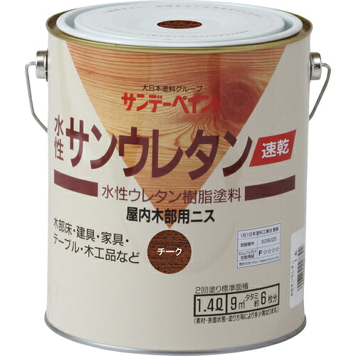 [構築物用絵の具（水溶性）]サンデー絵の具（株） サンデー絵の具 速乾水溶性サンウレタン とうめいつやあり １４００Ｍ 21Q13 1個【201-4631】