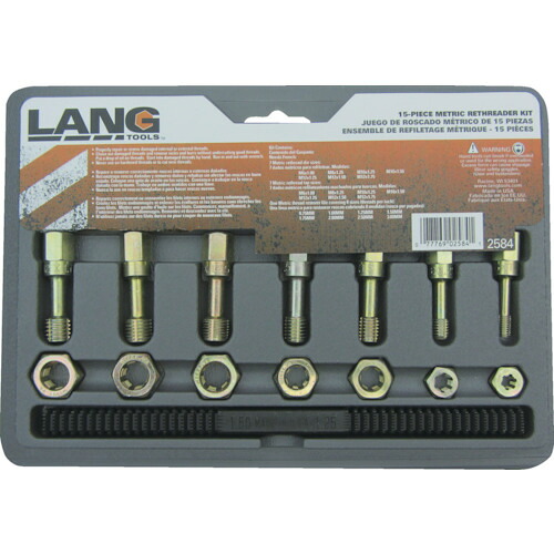 ■[ねじ山置きかえる手道具]Ａ＆Ｅ社 ＬＡＮＧＴＯＯＬＳ ねじ山置きかえる手道具仕掛ける １５点 水道栓・ダイス型仕掛ける 粍相応う 2584 1Ｓ【250-5667】【代引不可商いもの】【電子メイル便1個まで客体商いもの】