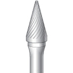■[超硬バー]（株）ナカニシ ナカニシ 超硬カッター テーパー型 シングルカット φ９．５×１６×軸φ６ ２８° 26133 1本【829-3172】【代引不可商品】【メール便1個まで対象商品】