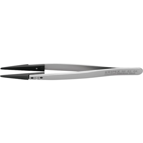 ■[静電気対策ピンセット]ＫＮＩＰＥＸ社 ＫＮＩＰＥＸ ＥＳＤチップ交換式ピンセット １３０ｍｍ 9281-04 1本【337-2653】【代引不可商品】【メール便1個まで対象商品】