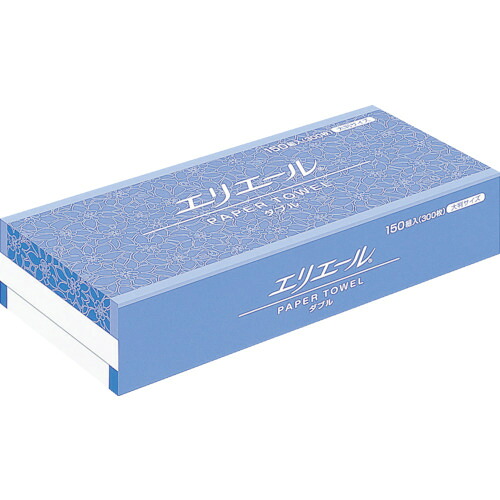 ★[ペーパータオル]（株）ＥＢＳ エリエール ペーパータオル ダブル１５０組３００枚大判 703166 1CS【378-3723】【代引不可】