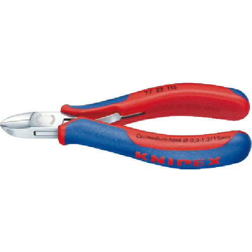 ■[はさみ（明かり・陰電子用）]ＫＮＩＰＥＸ社 ＫＮＩＰＥＸ 細しい用ニッパー １１５粍 7722-115 1丁【446-9046】【代引不可商いもの】【電子メール便1個まで客体商いもの】 花・ガーデン・DIY-手動工具-切断工具