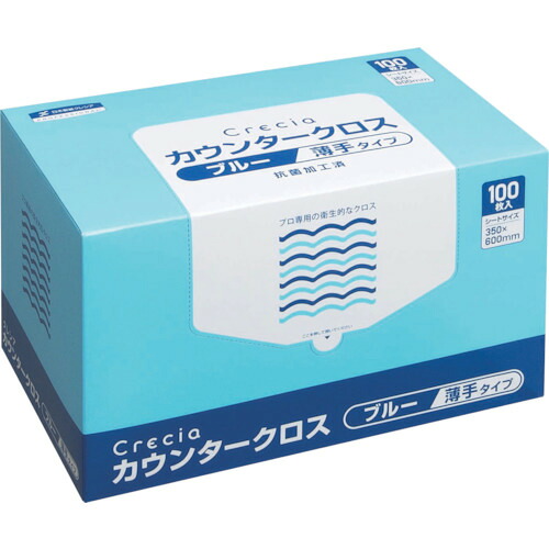 [カウンタ差し交わす]【貨物輸送無料】日本製紙クレシア（株） クレシア カウンタ差し交わす 薄っぺら手合い 青色 65433 1CS（100枚入）【493-0096】【北海道・沖縄貨物輸送別途】【smtb-KD】