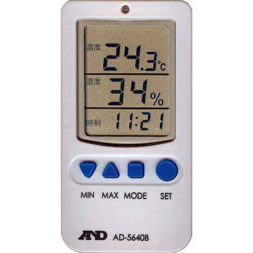 [温湿度計]【送料無料】（株）エー・アンド・デイ Ａ＆Ｄ　温湿度計　ＡＤ５６４０Ｂ　一般（ＩＳＯ）校正付（検査成績書＋トレサビリティ体系図） AD5640B-00A00 1台【149-2934】【北海道・沖縄送料別途】【smtb-KD】