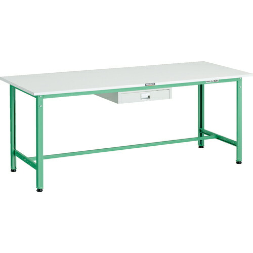 [軽量作業台（ＡＥ型３００ｋｇタイプ）]【送料無料】ＴＲＵＳＣＯ 軽荷重作業台（３００ｋｇ）ＡＥ型 １８００Ｘ７５０ＸＨ７４０ 薄型１段引出し付 ヤンググリーン色 1台【代引不可・メー直】【北海道・沖縄送料別途】【smtb-KD】【お取り寄せ品】｜ものづくりのがんばり屋