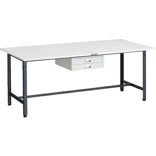 [軽量作業台（ＡＥ型３００ｋｇタイプ）]【送料無料】ＴＲＵＳＣＯ 軽荷重作業台（３００ｋｇ）ＡＥ型 １８００Ｘ９００ＸＨ７４０ 薄型２段引出し付 ダークグレー色 1台【代引不可商品・メーカー直送】【北海道・沖縄送料別途】【smtb-KD】【お取り寄せ品】｜ものづくりのがんばり屋