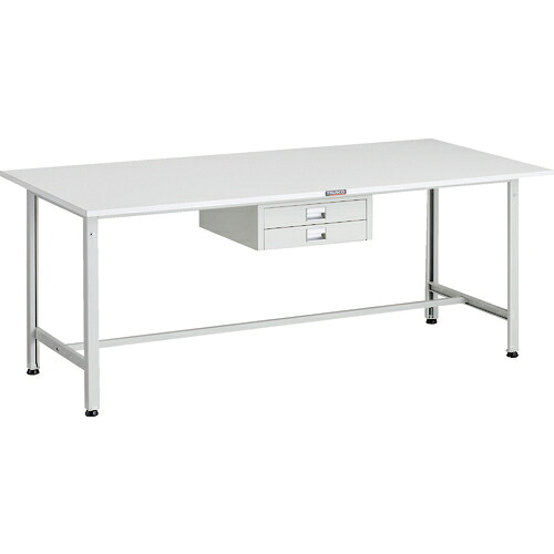 [軽量作業台（ＡＥ型３００ｋｇタイプ）]【送料無料】ＴＲＵＳＣＯ 軽荷重作業台（３００ｋｇ）ＡＥ型 １８００Ｘ９００ＸＨ７４０ 薄型２段引出し付 ホワイト色 1台【代引不可商品・メーカー直送】【北海道・沖縄送料別途】【smtb-KD】【お取り寄せ品】｜ものづくりのがんばり屋 39,974円