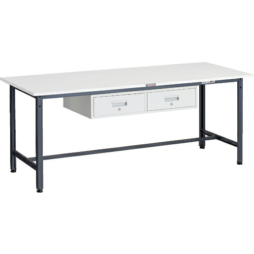 [軽量作業台（ＡＥ型３００ｋｇタイプ）]【送料無料】ＴＲＵＳＣＯ 軽荷重作業台（３００ｋｇ）ＡＥ型 １８００Ｘ７５０ＸＨ７４０ ２列引出付 ダークグレー色 1台【代引不可商品・メーカー直送】【北海道・沖縄送料別途】【smtb-KD】【お取り寄せ品】