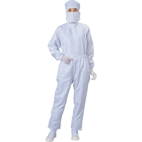 [喨喨たる御部屋用御召しもの（ＩＳＯ Ｃｌａｓｓ ５）]（株）ブラストン ＢＬＡＳＴＯＮ ボンネット付つなぎ服 白いこと Ｍ大きさ BSC-11021-W-M 1着【416-5071】