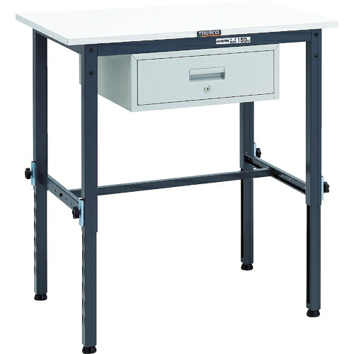 [高さ調節式作業台（ＡＥＭ型１５０ｋｇタイプ）]【送込】ＴＲＵＳＣＯ 軽荷重作業台高さ調節式（１５０ｋｇ）ＡＥＭ型 ９００Ｘ６００ＸＨ６５０～９５０ １段引出付 ダークグレー色 1台【代引不可】【北海道・沖縄送別】【smtb-KD】【法人様のみ取扱い】