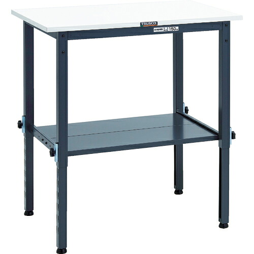[高さ調節式作業台（ＡＥＭ型１５０ｋｇタイプ）]【送込】ＴＲＵＳＣＯ 軽荷重作業台高さ調節式（１５０ｋｇ）ＡＥＭ型 ９００Ｘ６００ＸＨ６５０～９５０ 下棚２枚付 ダークグレー色 1台【代引不可】【北海道・沖縄送別】【smtb-KD】【法人様のみ取扱い】