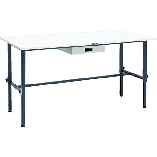 [高さ調節式作業台（ＡＥＭ型１５０ｋｇタイプ）]【送込】ＴＲＵＳＣＯ 軽荷重作業台高さ調節式（１５０ｋｇ）ＡＥＭ型 １８００Ｘ９００ＸＨ６５０～９５０ 薄型１段引出付 ダークグレー色 1台【代引不可】【北海道沖縄送別】【smtb-KD】【法人様のみ取扱】｜ものづくりのがんばり屋