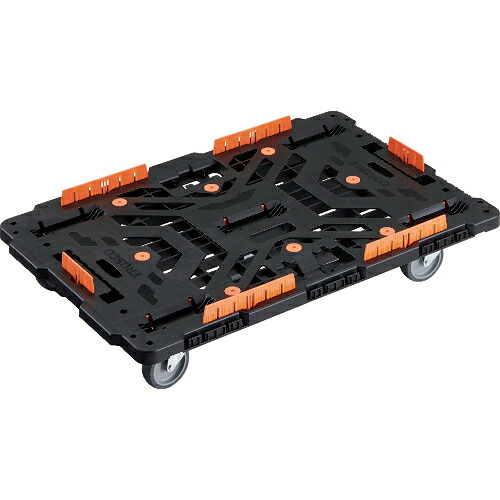 ★[樹脂製平台車（連結タイプ）] トラスコ中山（株） ＴＲＵＳＣＯ 連結式樹脂製平台車 ビートル ９００Ｘ６００ 自在５輪 コボレ止めセット付 1台【206-3306】【代引不可商品】 7,502円