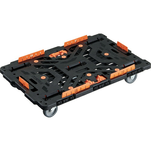 ★[樹脂製平台車（連結タイプ）] トラスコ中山（株） ＴＲＵＳＣＯ 連結式樹脂製平台車 ビートル ９００Ｘ６００ 自在３輪 コボレ止めセット とめたろう付 1台【206-3332】【代引不可商品】