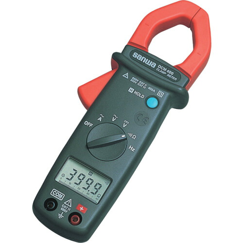 [デジタルクランプメーター（遣り取り電流価値付ける用）]【クランプ/取り調べる先んじるの両方で周波数価値付ける能力のある！】三和明かり表示計器(株) ＳＡＮＷＡ ＡＣ専用デジタルクランプメ－タ DCM400 （三和明かり表示計器・サンワ） 1個【284-8473】